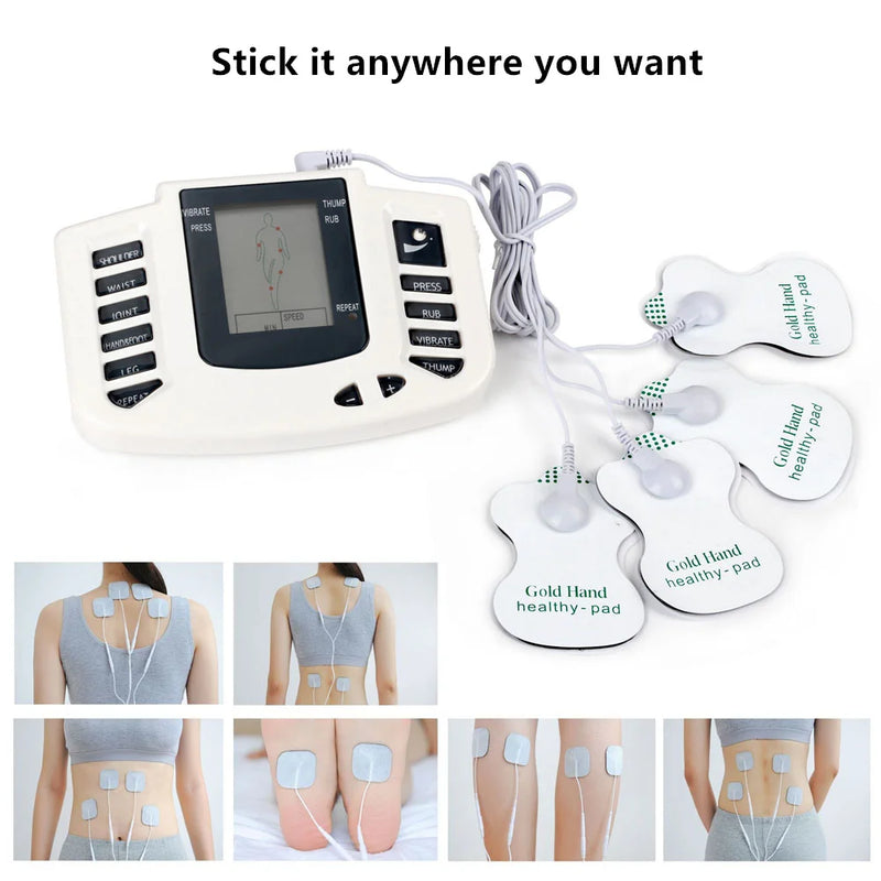 Full Body EMS Tens Muscle Electrostimulator Acupuncture Therapy Massage 16pads Digital Meridian Physiotherapy Apparatus Health