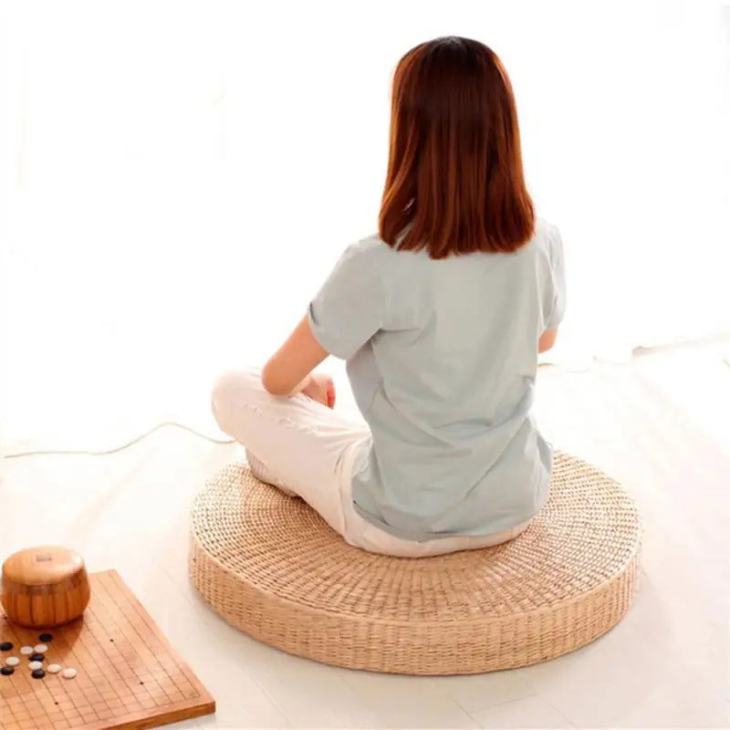 Almofada de Meditação Tatami Rattan Natural