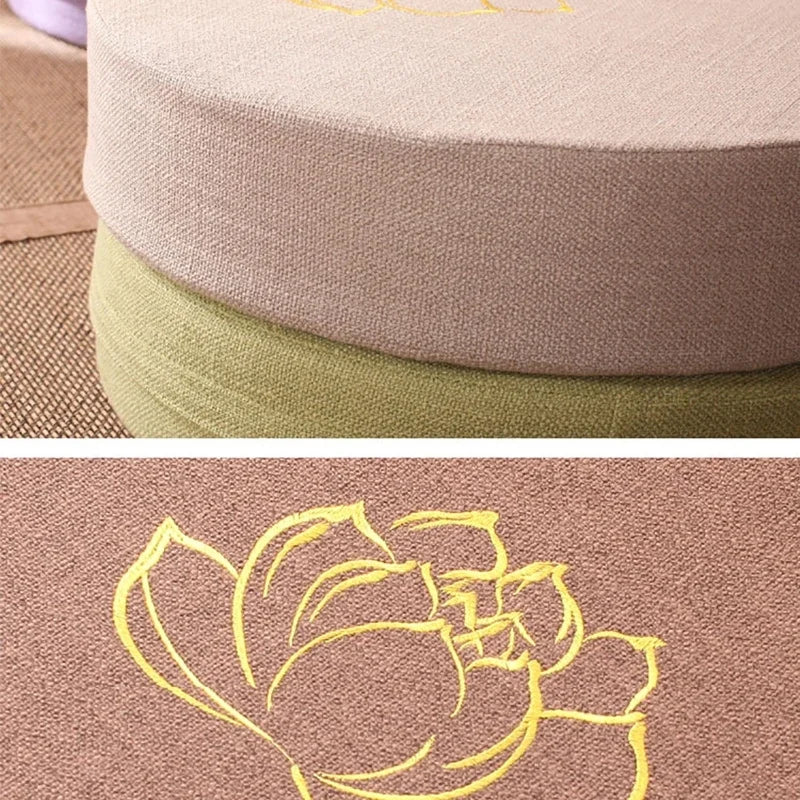 40X6CM Embroidered Yoga Meditate PEP Hard Texture Meditation Cushion Backrest Pillow Japanese Tatami Mat Removable Washable